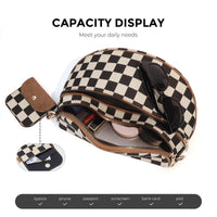 Checkerboard Pattern Crossbody Shell Bag