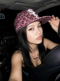 Wild Spot Leopard Print Embroidered Baseball Cap
