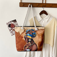 Classic Retro Printed Canvas Beach Bag
