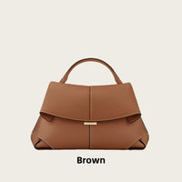 Polene Smile Pleated Genuine Leather Crossbody Bag
