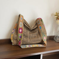 Casual Hollow-Out Woven Beach Bag