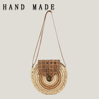 Boho Orbit Ethnic Paper Rope Woven Round Crossbody Bag