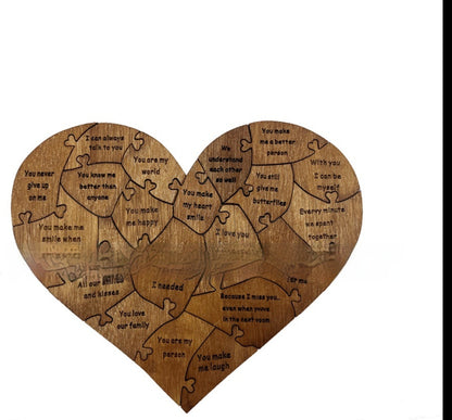 “Reasons Why I Love You” Wooden Heart Puzzle