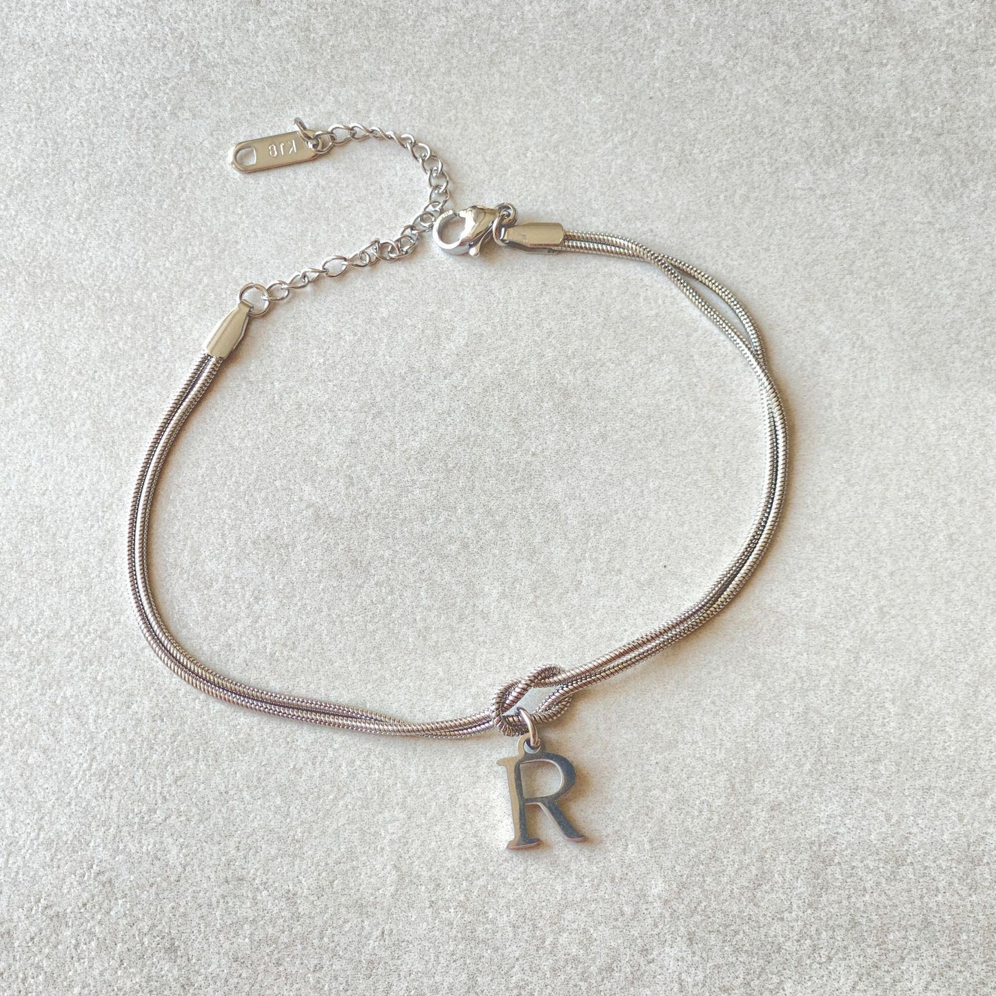 Initial Love Knot Bracelet