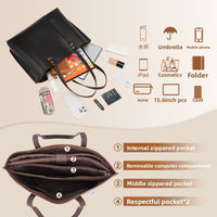 Retro Elegance First-Layer Cowhide Multi-Carry Tote Bag
