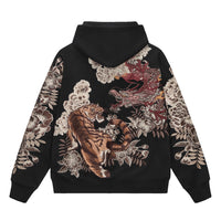 Maison Dragon & Tiger Embroidered Zip Hoodie