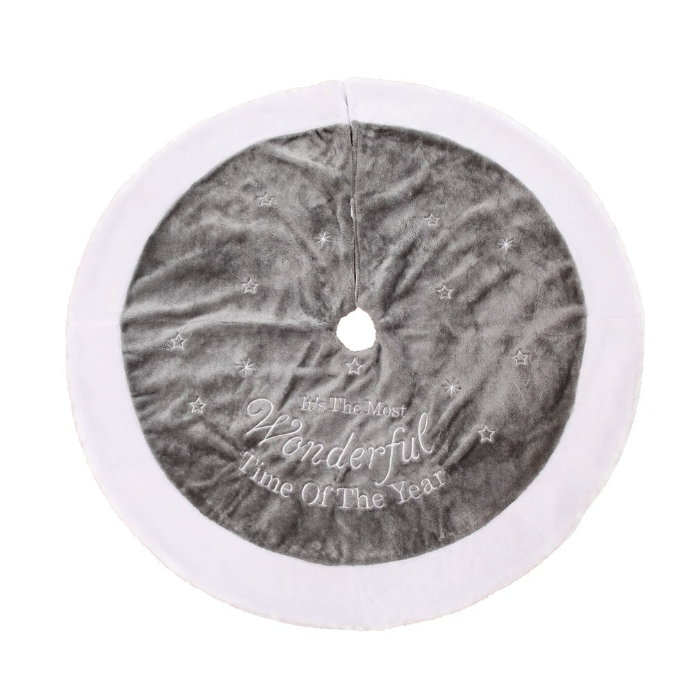 Festive Red & Green Christmas Tree Skirt – Soft Fabric Holiday Décor