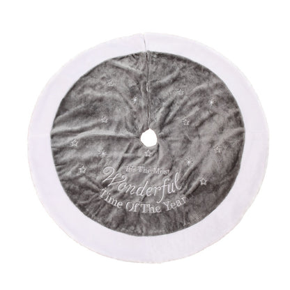 Festive Red & Green Christmas Tree Skirt – Soft Fabric Holiday Décor