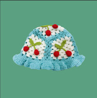 Cherry Embellished Knitted Hat