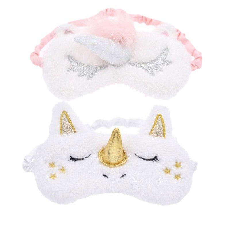 ✨ Plush Unicorn Sleep Mask – 3D Soft Eye Cover