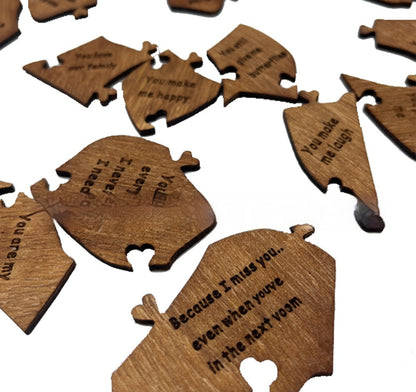 “Reasons Why I Love You” Wooden Heart Puzzle