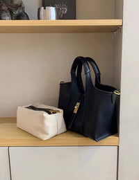 AriaLuxe Parisian Bucket Crossbody - European Retro Spacious Tote