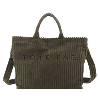 Corduroy Tote & Crossbody Bag