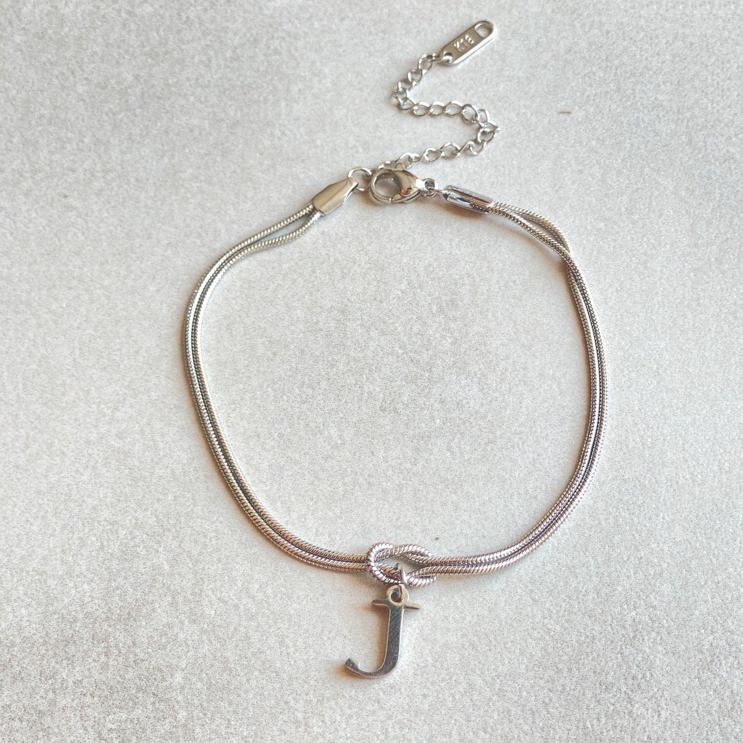 Initial Love Knot Bracelet