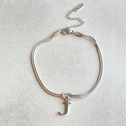 Initial Love Knot Bracelet