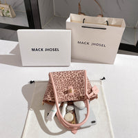 Pink Leopard Print Bucket Handbag