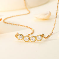 Aria Four-Stone Moissanite Collarbone Necklace