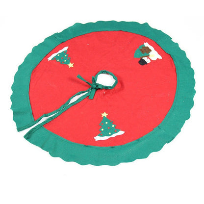 Festive Red & Green Christmas Tree Skirt – Soft Fabric Holiday Décor