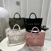 Corduroy Tote & Crossbody Bag