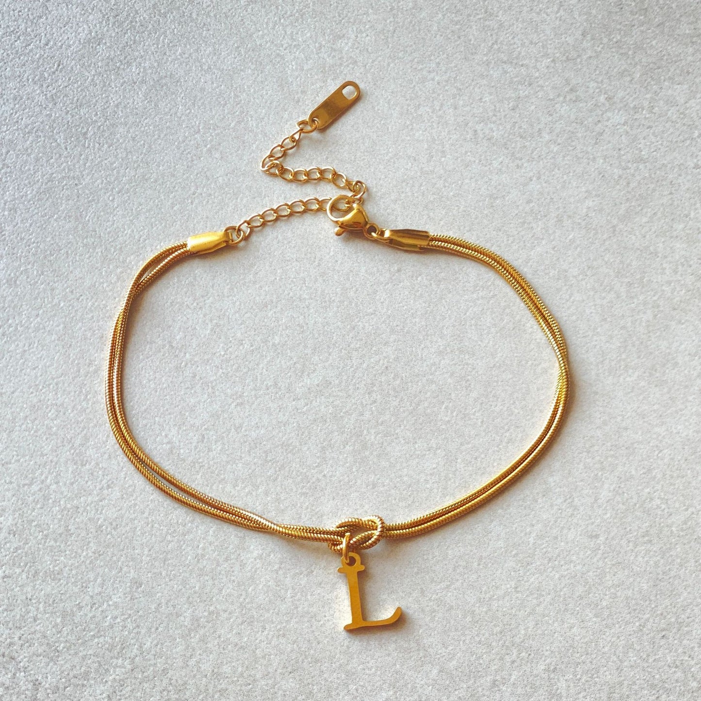 Initial Love Knot Bracelet