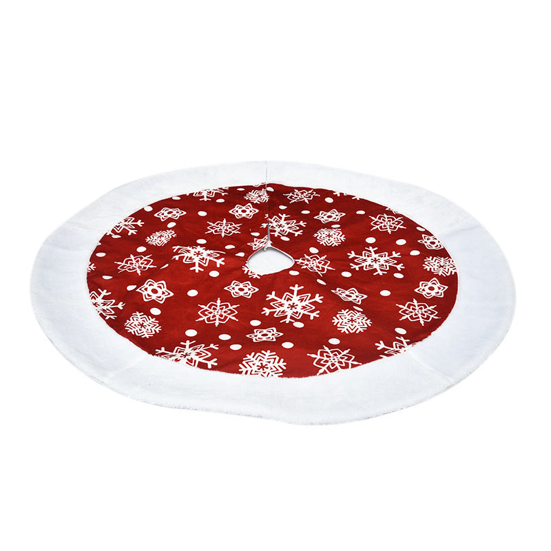 Festive Red & Green Christmas Tree Skirt – Soft Fabric Holiday Décor