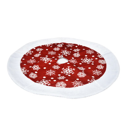 Festive Red & Green Christmas Tree Skirt – Soft Fabric Holiday Décor