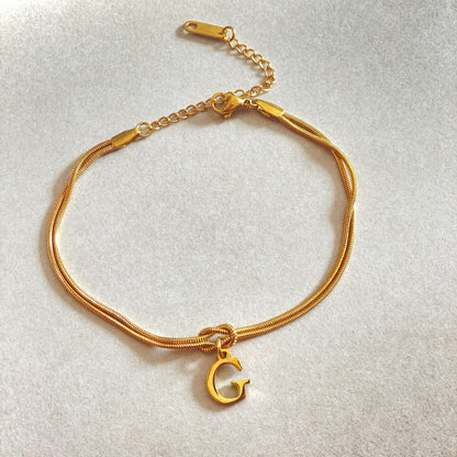 Initial Love Knot Bracelet