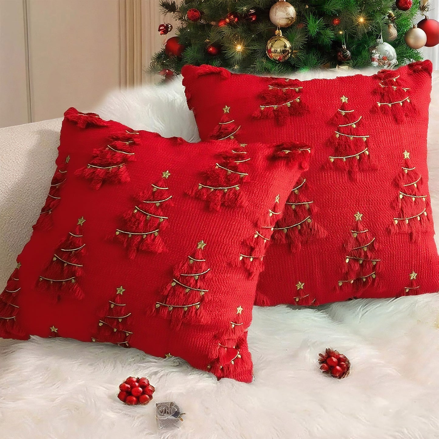 Velvet Elegance Christmas Pillow Covers – Luxe Holiday Decor