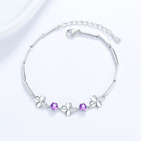 Aria Clover Sterling Silver & Zircon Bracelet
