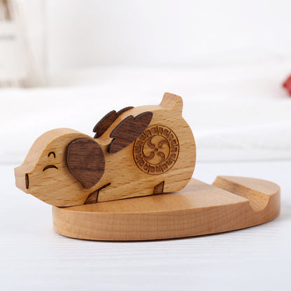 Wooden Animal Phone Stand