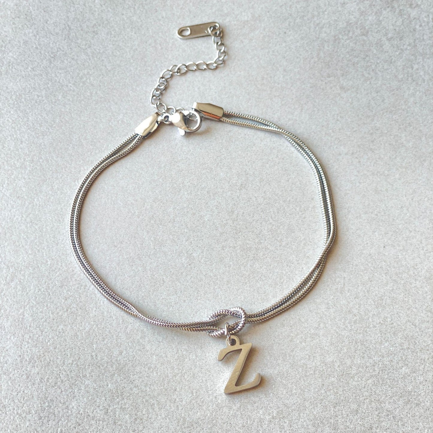 Initial Love Knot Bracelet