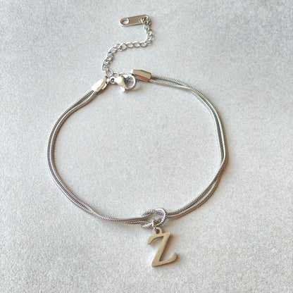 Initial Love Knot Bracelet