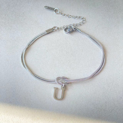 Initial Love Knot Bracelet
