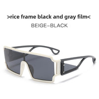 One-Piece Shield Sunglasses – Oversized Square Wraparound Frame