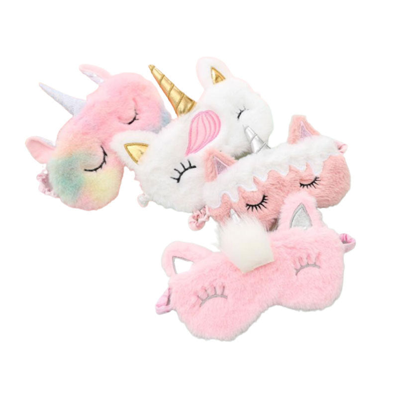 ✨ Plush Unicorn Sleep Mask – 3D Soft Eye Cover