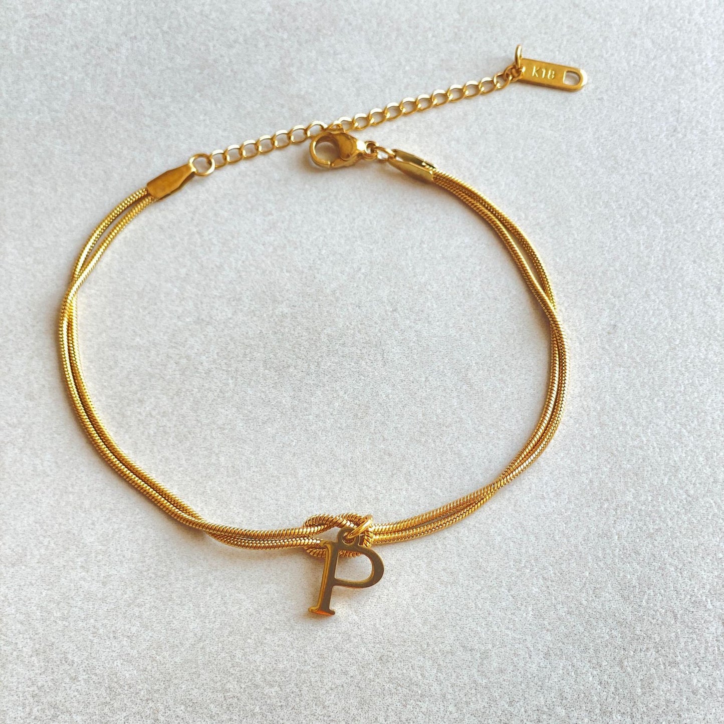 Initial Love Knot Bracelet