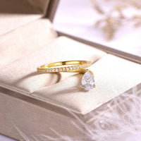 Luxe Teardrop Moissanite Stackable Ring Set