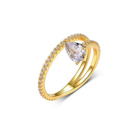 Luxe Teardrop Moissanite Stackable Ring Set