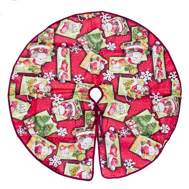 Festive Red & Green Christmas Tree Skirt – Soft Fabric Holiday Décor