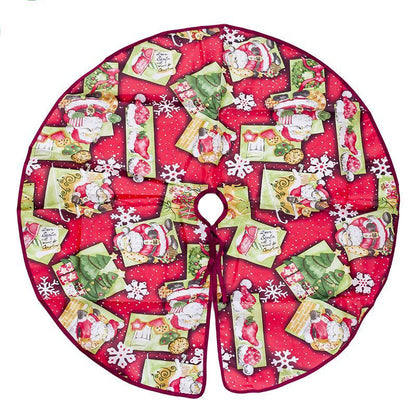 Festive Red & Green Christmas Tree Skirt – Soft Fabric Holiday Décor