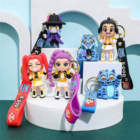Anime Character Keychain with Gold Buckle