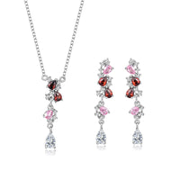Sterling Silver Zircon Necklace and Earring Set