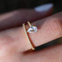 Luxe Teardrop Moissanite Stackable Ring Set