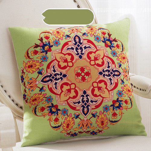 Handcrafted Bohemian Pillow Set – Colorful Mandala Designs