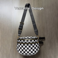 Checkerboard Pattern Crossbody Shell Bag