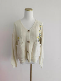 Belle Fleur Embroidered Open Knit Cardigan