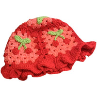 Cherry Embellished Knitted Hat