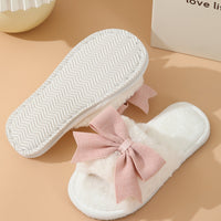 Plush Bow Slippers