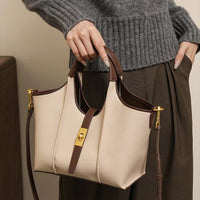 AriaLuxe Parisian Bucket Crossbody - European Retro Spacious Tote