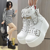 AriaLuxe Noir Elevated Platform Boots